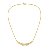 Lionheart Aurelia diamond fluted bar necklace in 14K gold with diamonds — textured modern heirloom pendant