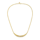 Lionheart Aurelia diamond fluted bar necklace in 14K gold with diamonds — textured modern heirloom pendant
