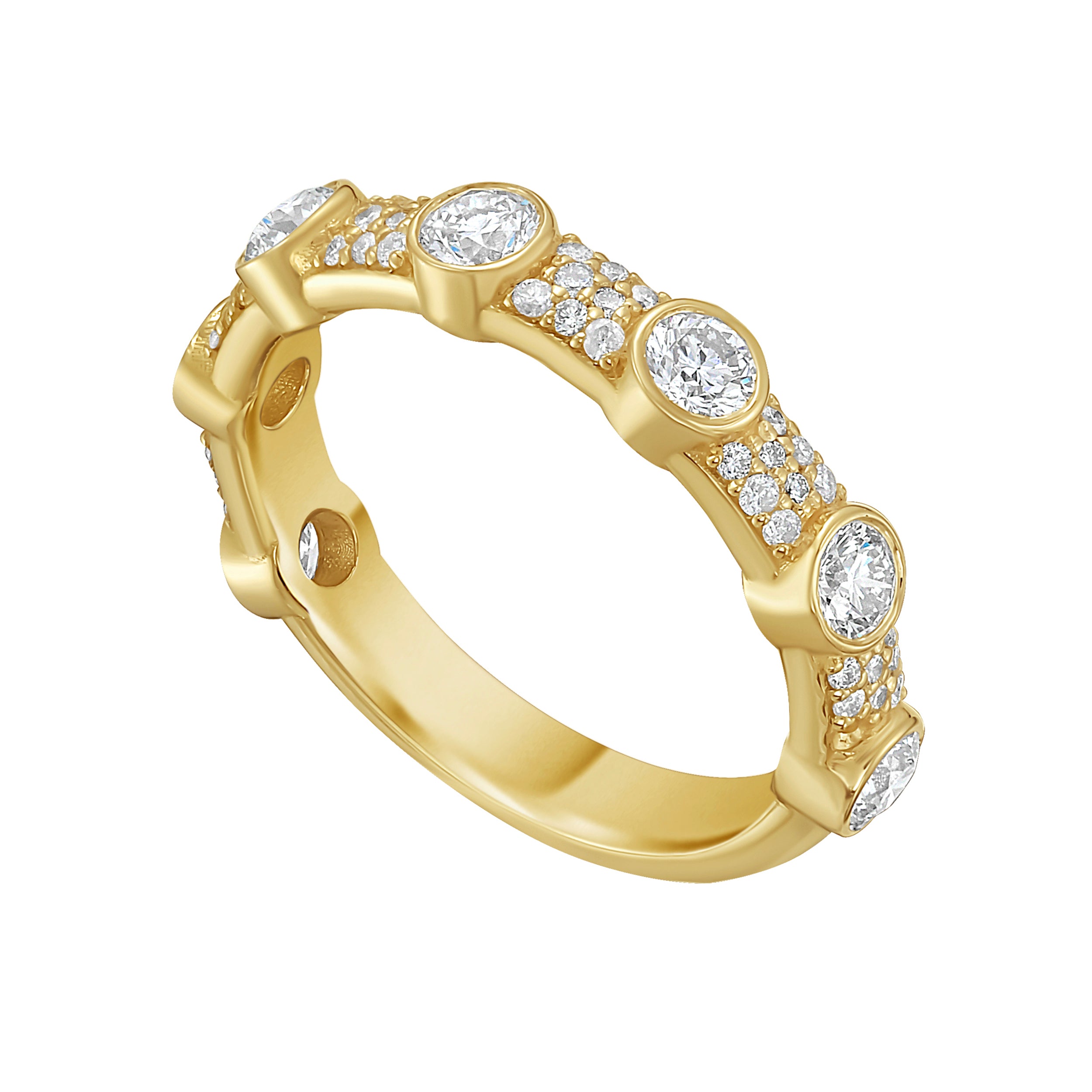 Lionheart Aurelia diamond stackable ring in 14K gold with diamonds — timeless fine jewelry band