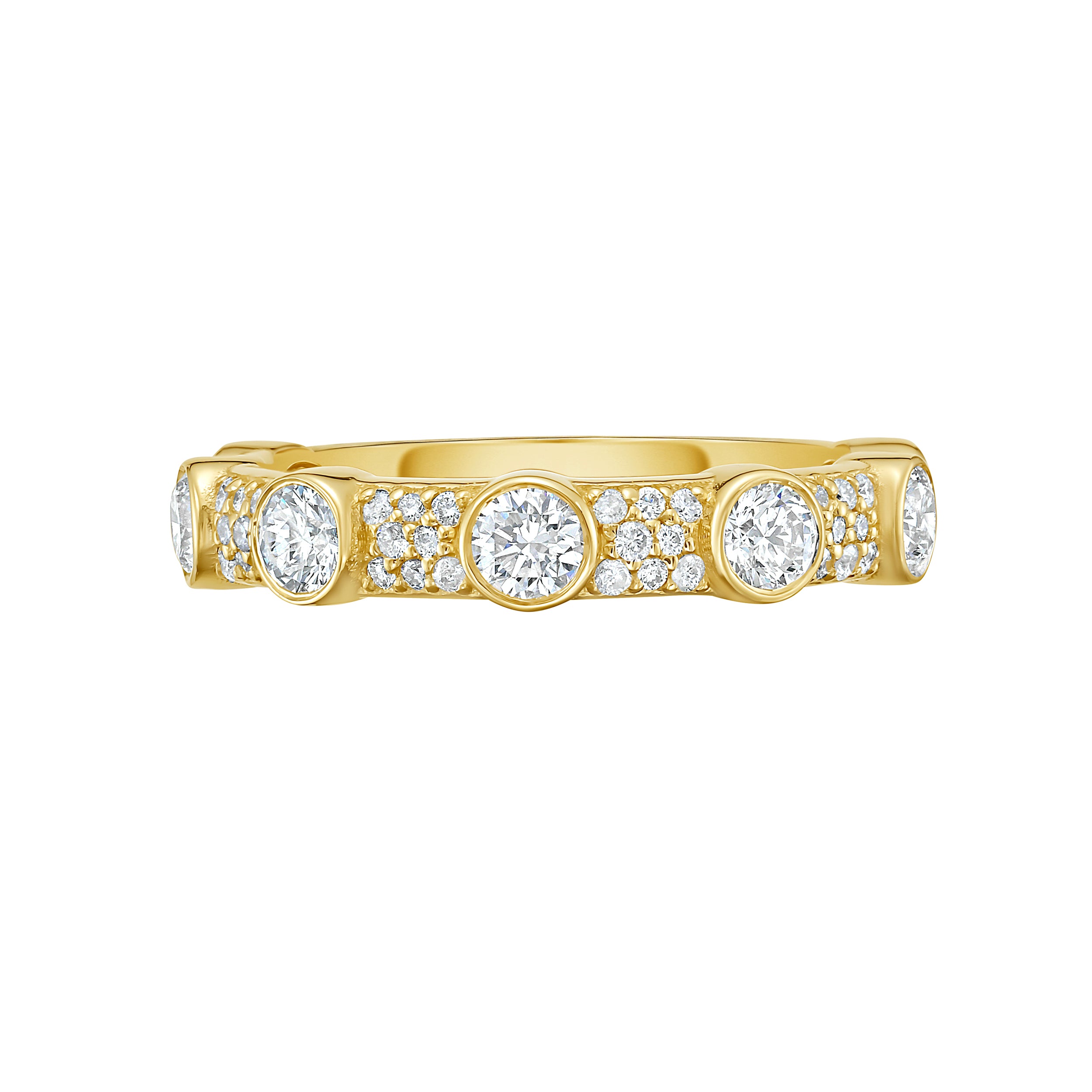 Lionheart Aurelia diamond stackable ring in 14K gold with diamonds — timeless fine jewelry band