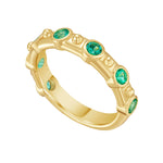 Lionheart Aurelia emerald stackable ring in 14K gold — elegant gemstone band for layering