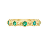 “Lionheart Aurelia emerald stackable ring in 14K gold — elegant gemstone band for layering