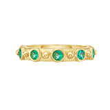 “Lionheart Aurelia emerald stackable ring in 14K gold — elegant gemstone band for layering