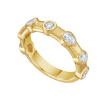 Lionheart Aurelia diamond stackable ring in 14K gold with fancy cut diamonds — timeless fine jewelry band