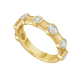 Lionheart Aurelia diamond stackable ring in 14K gold with fancy cut diamonds — timeless fine jewelry band