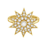 Lionheart Lumière diamond star ring in 14K gold - Inspired by the victorian era