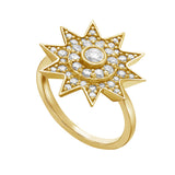 Lionheart Lumière diamond star ring in 14K gold - Inspired by the victoria era