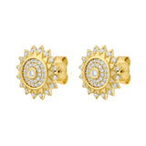 Lionheart Soraya mini evil eye post earrings in 14K gold with diamonds — beautiful everyday studs