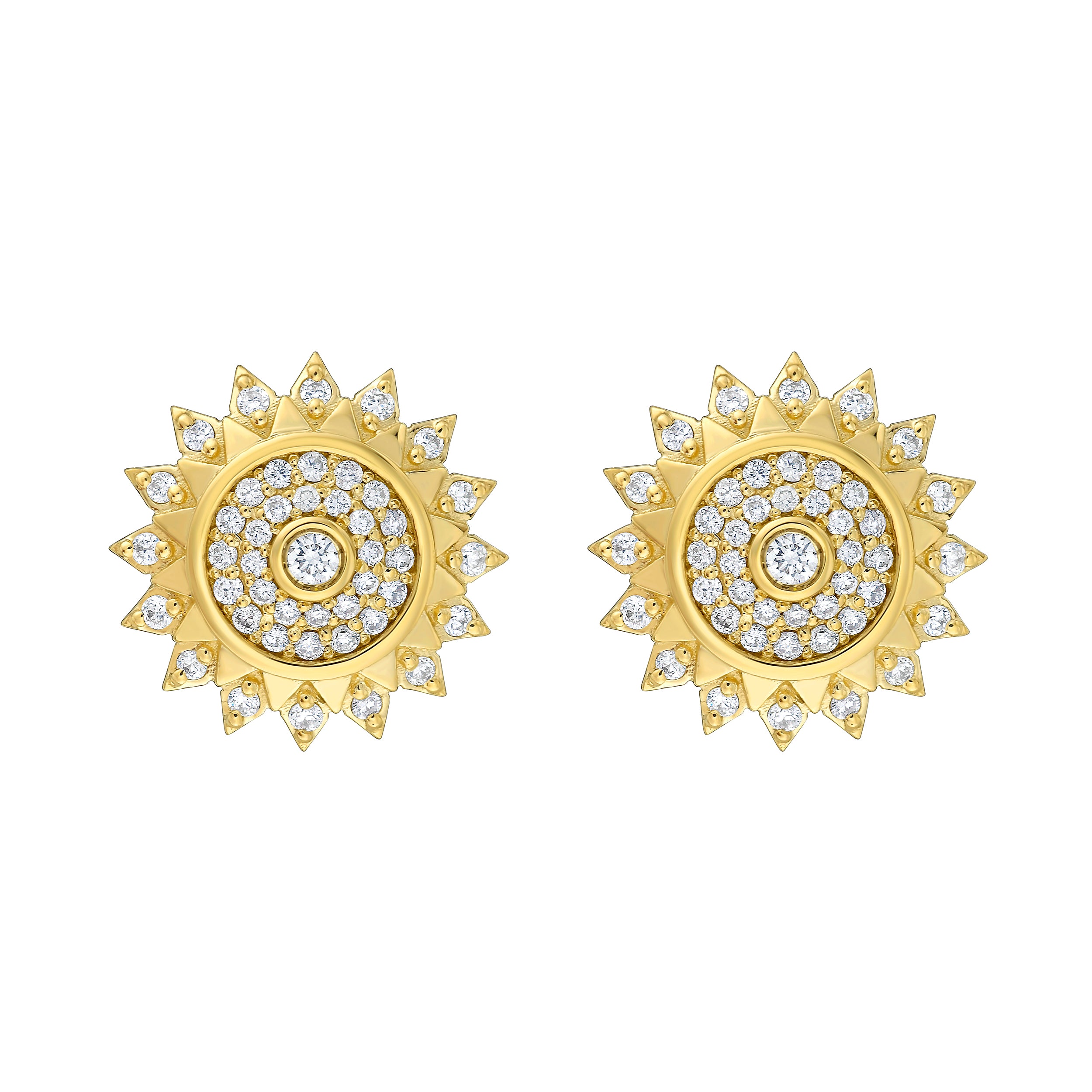 Lionheart Soraya mini evil eye post earrings in 14K gold with diamonds — beautiful everyday studs