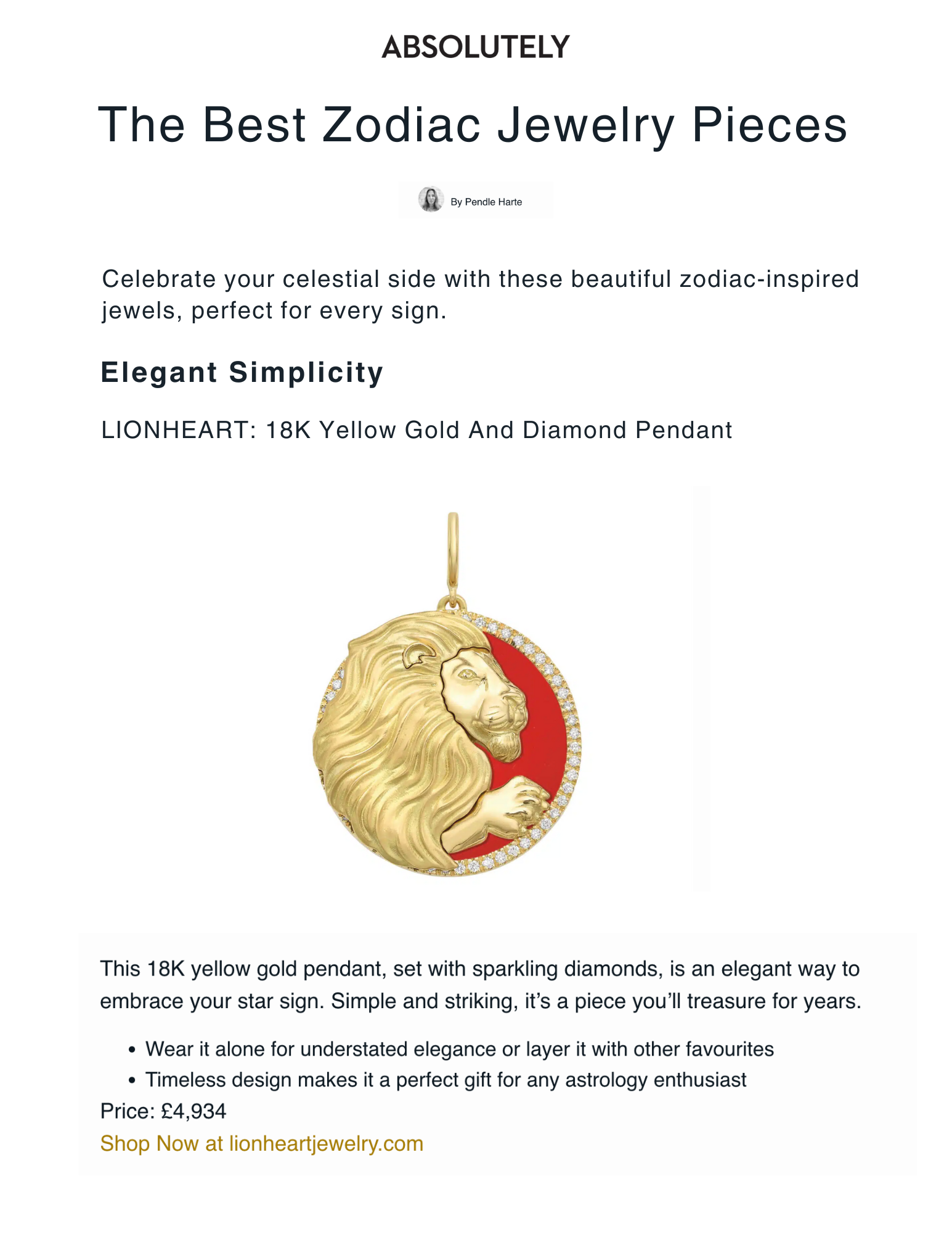 Absolutely London: The Best Zodiac Jewelry Pieces