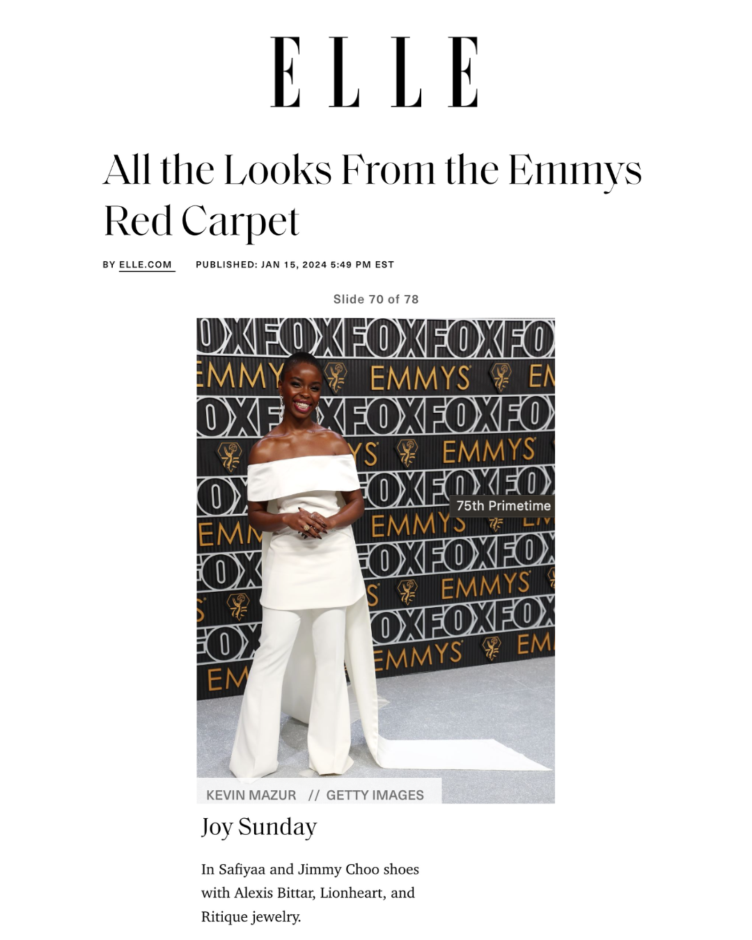 All the Looks From the Emmys Red Carpet