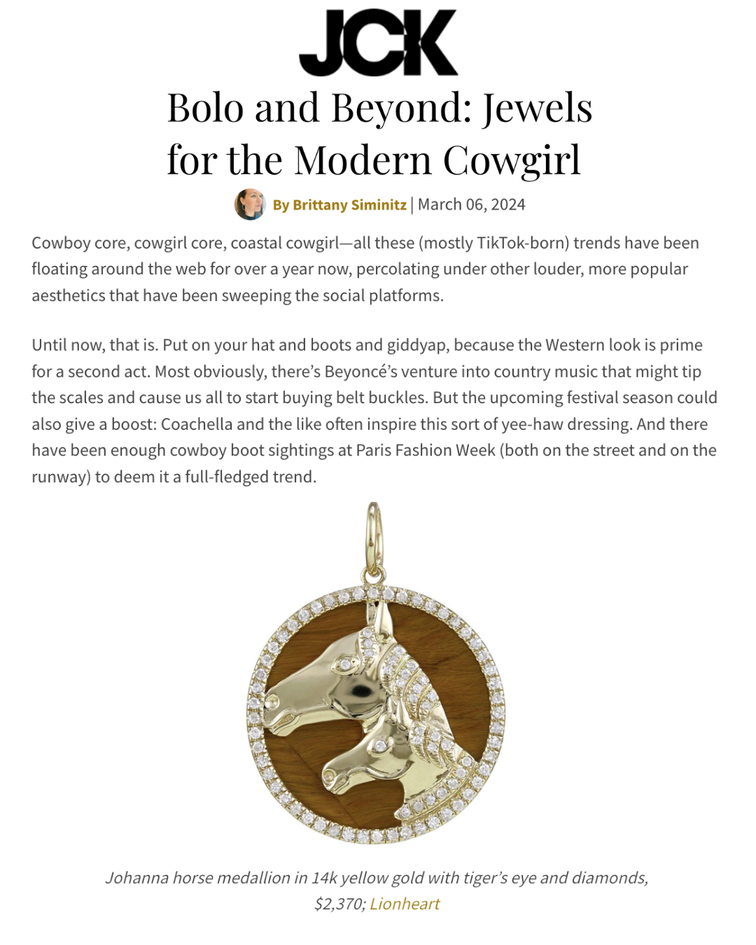 Bolo and Beyond: Jewels for the Modern Cowgirl