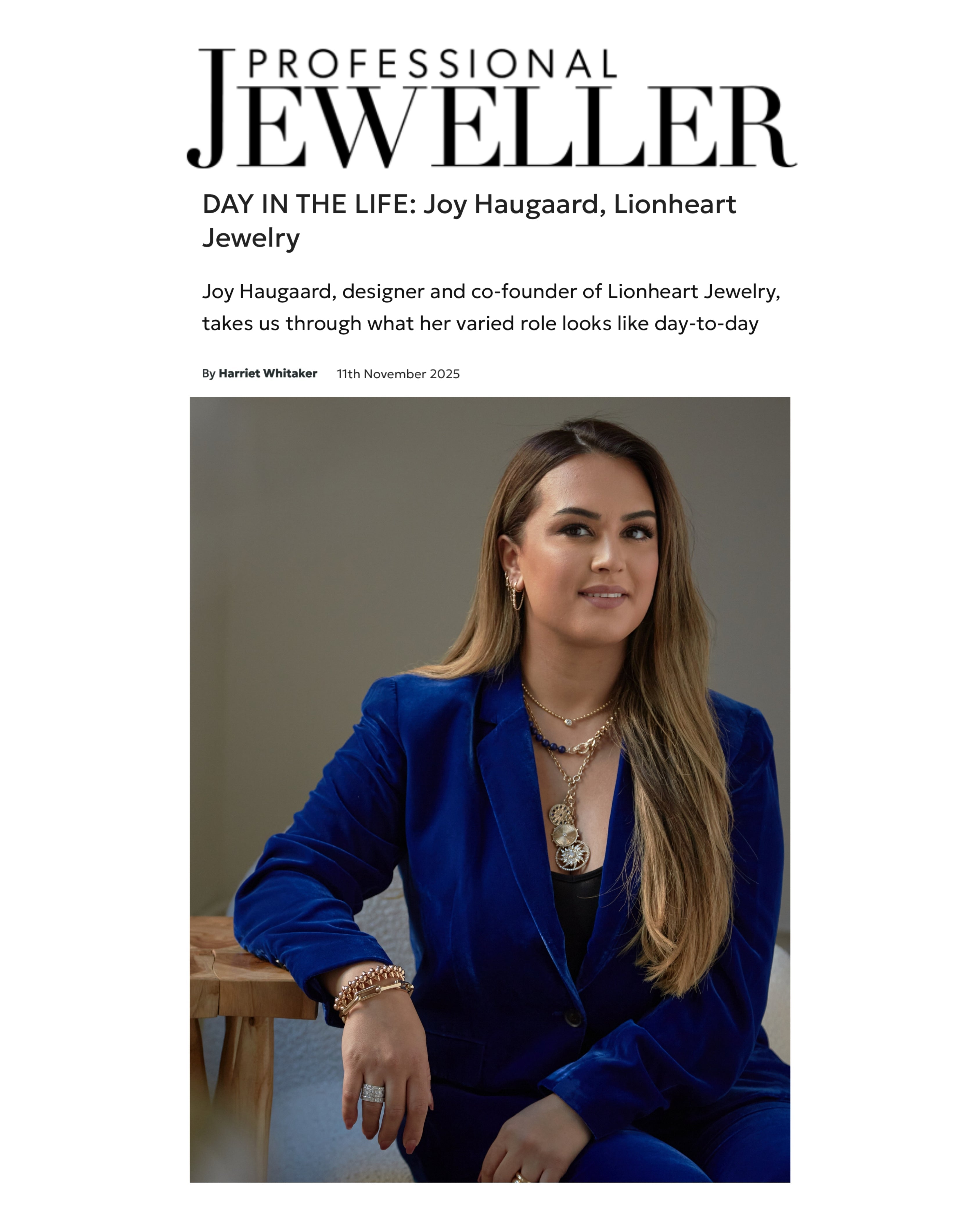 DAY IN THE LIFE: Joy Haugaard, Lionheart Jewelry