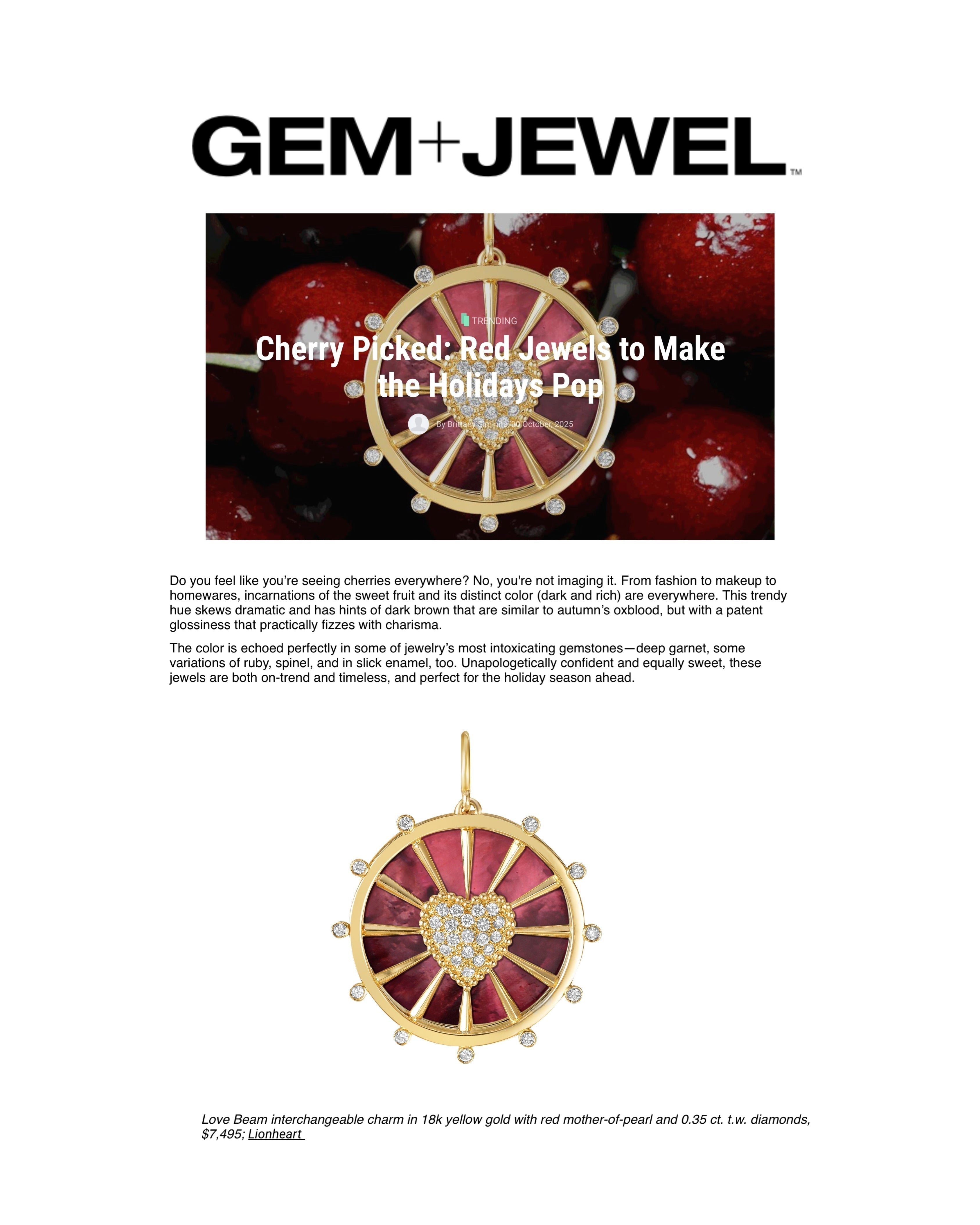 Gem + Jewel: Cherry Picked: Red Jewels to Make the Holidays Pop