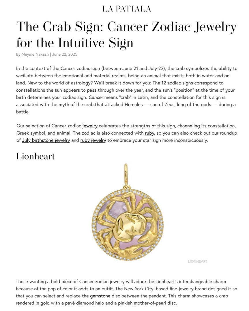 The Crab Sign: Cancer Zodiac Jewelry for the Intuitive Sign
