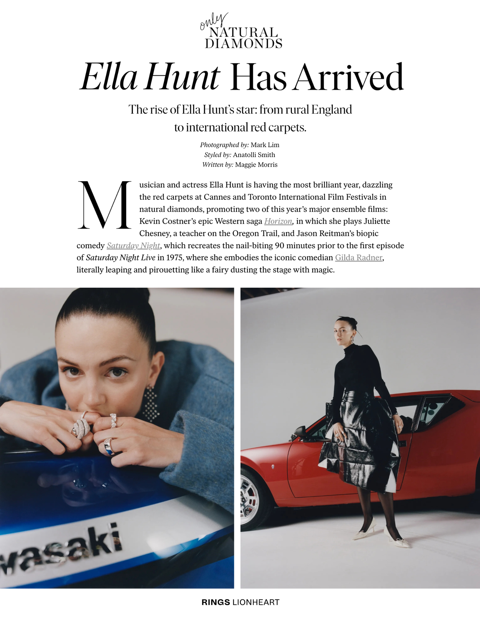 Only Natural Diamonds: Ella Hunt has arrived