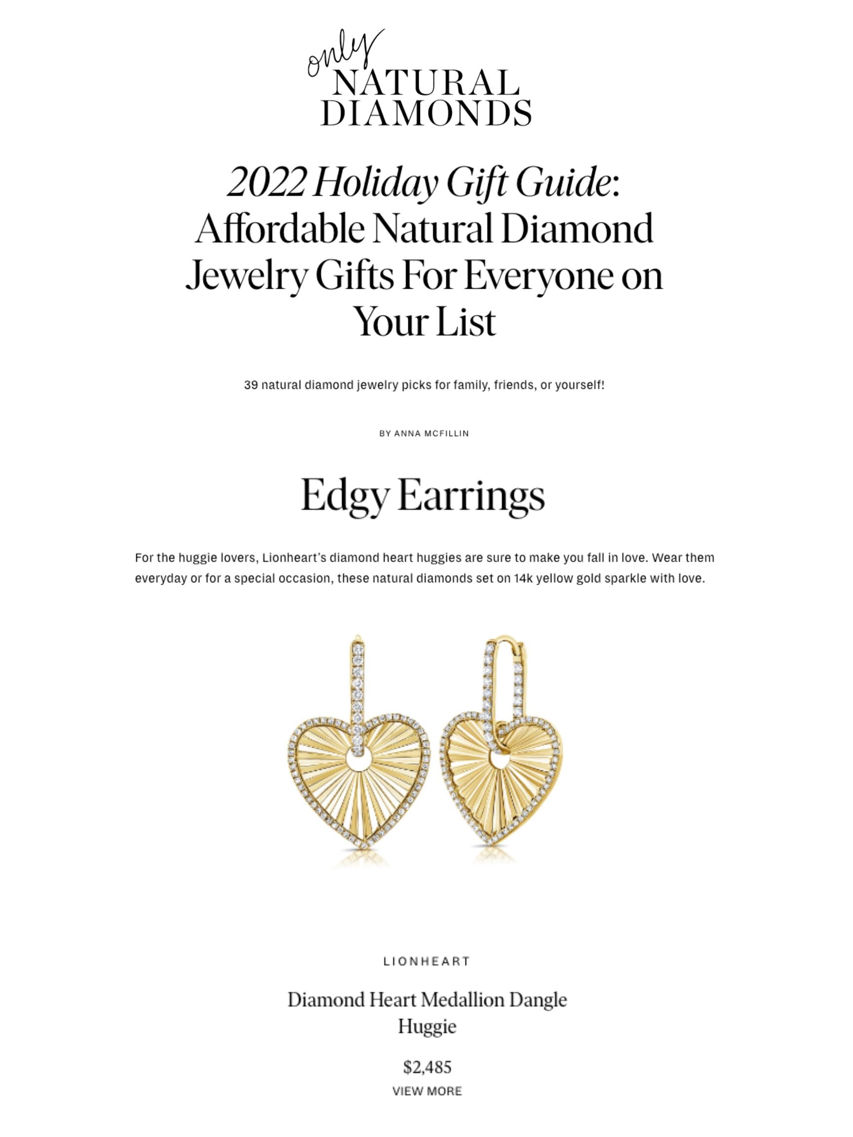 Only Natural Diamonds: 2022 Holiday Gift Guide: Affordable Natural Diamond Jewelry Gifts For Everyone on Your List