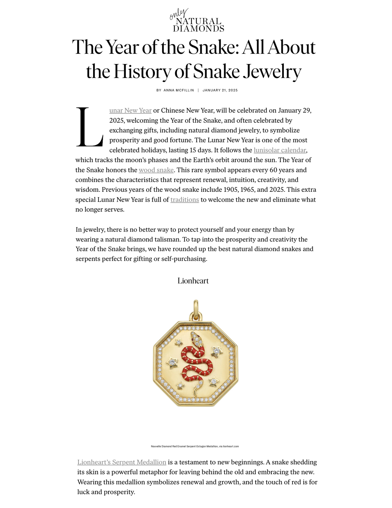 Only Natural Diamonds: The Year of the Snake: All About the History of Snake Jewelry