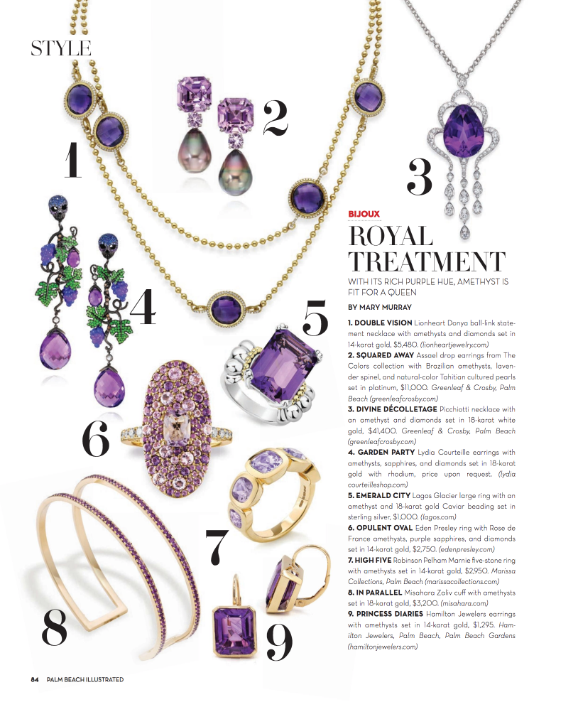 ROYAL TREATMENT WITH ITS RICH PURPLE HUE, AMETHYST IS FIT FOR A QUEEN