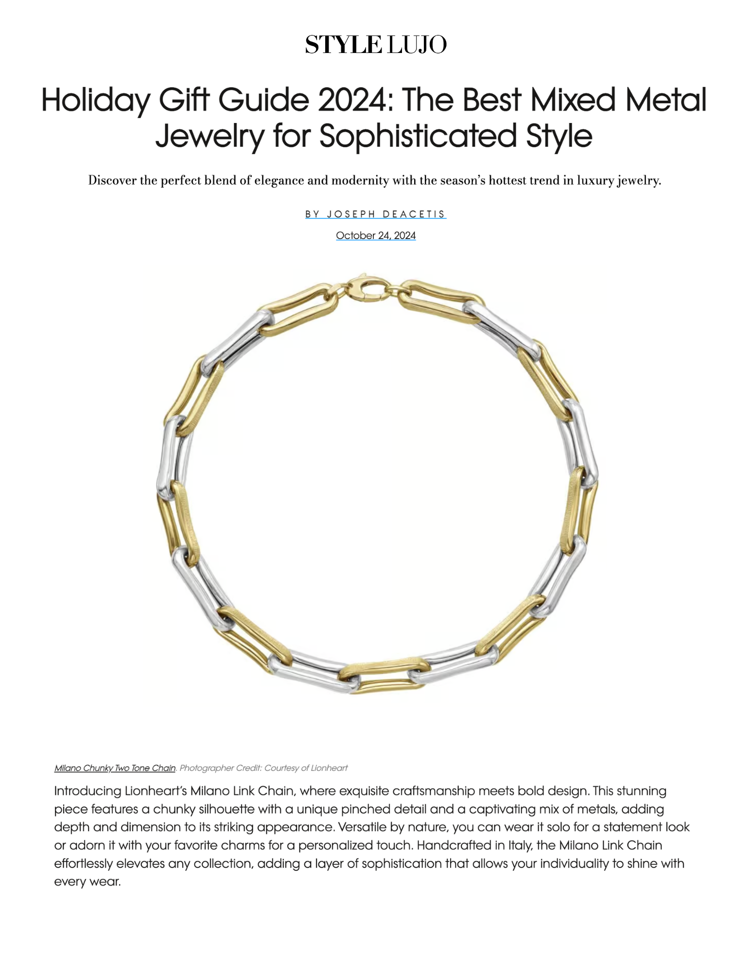 Style Lujo: Holiday Gift Guide 2024: The Best Mixed Metal Jewelry for Sophisticated Style