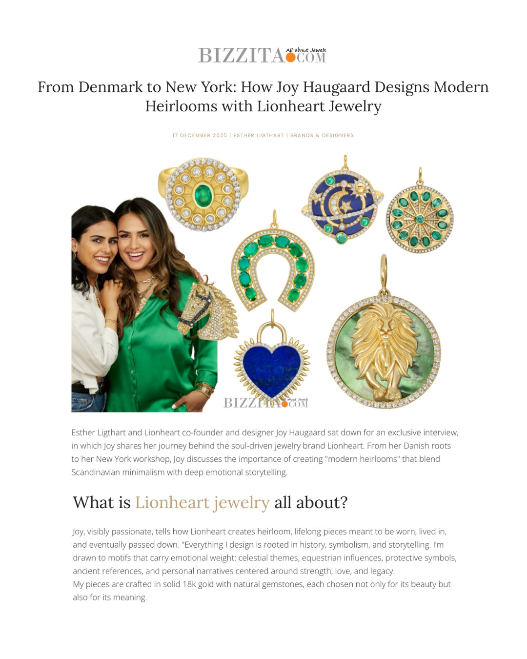 From Denmark to New York: How Joy Haugaard Designs Modern Heirlooms with Lionheart Jewelry