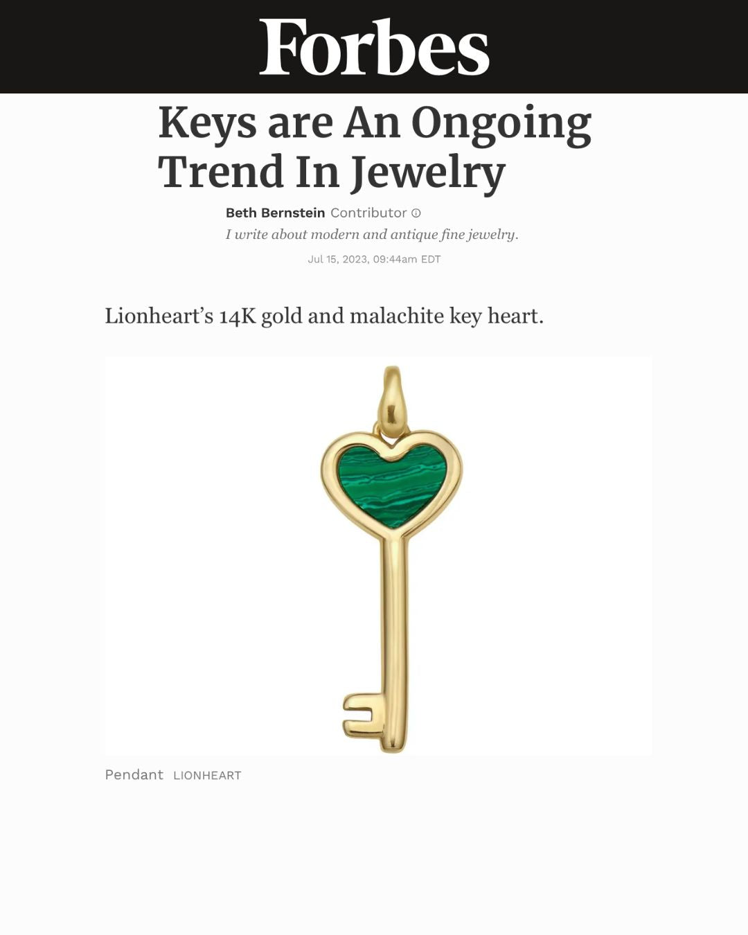 Keys are An Ongoing Trend In Jewelry