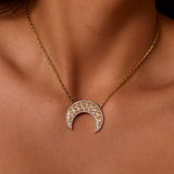 Måneskin Diamond Moon Charm Necklace