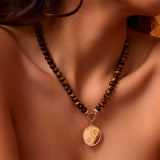 Harmony Brown Mother of Pearl Yin Yang Medallion