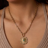 Cassandane Large Oval Emerald Clover Medallion