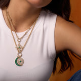 Diamond and Emerald Byzantine Cross Charm