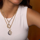 Lucky Sapphire Heart Horseshoe Charm