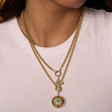 Beaded Byzantine Diamond and Emerald Cross Charm