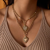 Sacred Heart Diamond Charm on the Lionheart Signature Chain Necklace