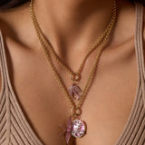 Wings of Love Pink Sapphire Swallow Charm