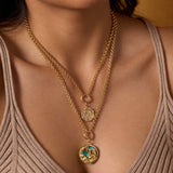 Aquarius Diamond Bead Zodiac Medallion