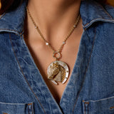 Legacy Mother Of Pearl Lucky Horseshoe Brooch And Pendant