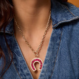 Legacy Jumbo Ruby Horseshoe Charm