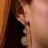 Lumière Jumbo Diamond Double Sun Drop Dangle Earrings