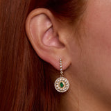 Serenity Emerald and Diamond Dangle Earrings