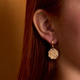 Leo Diamond Bead Zodiac Dangle Earrings