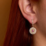 Serenity Pink Sapphire and Diamond Dangle Earrings