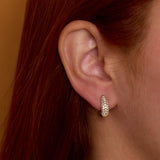 Chunky Pavé Domed Huggie Earrings