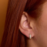 Chunky Pavé Domed Huggie Earrings
