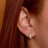 Chunky Pavé Domed Huggie Earrings