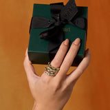 Aurelia Emerald and Diamond Stackable Ring