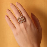 Fancy Cut Triple Row Ring