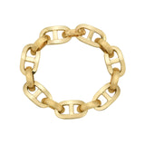 Bari Jumbo Anchor Link Bracelet In Satin And Polished Gold