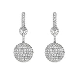 Diamond Ball Drop Huggie Earrings