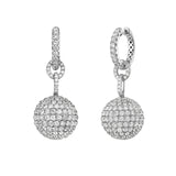 Diamond Ball Drop Huggie Earrings