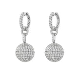 Diamond Ball Drop Huggie Earrings